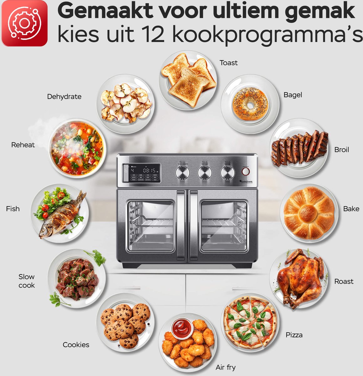 AFD32 Vrijstaande Oven & Airfryer - 32 Liter