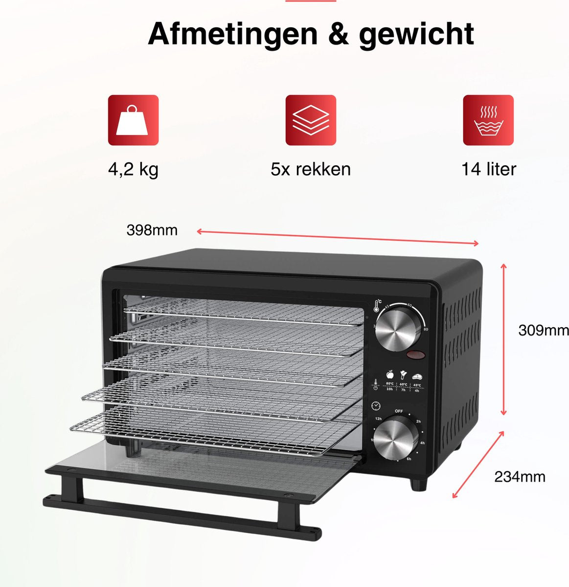 FD14 Voedseldroger - Droogoven - 14 Liter
