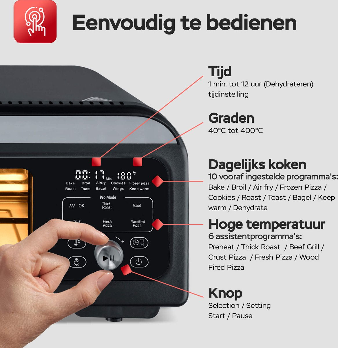 PO12 Elektrische Pizza Oven – Slimme Pizzaoven