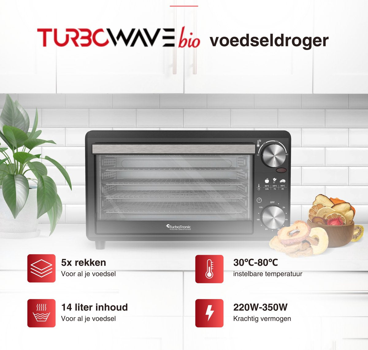 FD14 Voedseldroger - Droogoven - 14 Liter