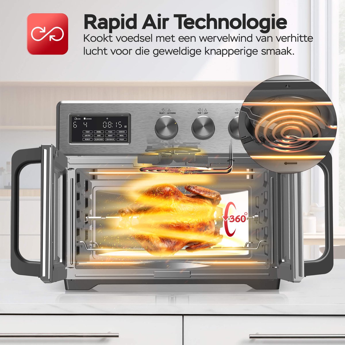 AFD32 Vrijstaande Oven & Airfryer - 32 Liter