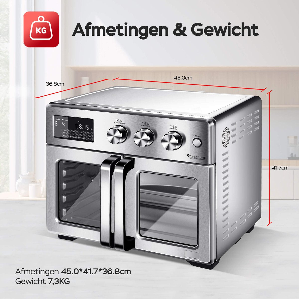 AFD32 Vrijstaande Oven & Airfryer - 32 Liter