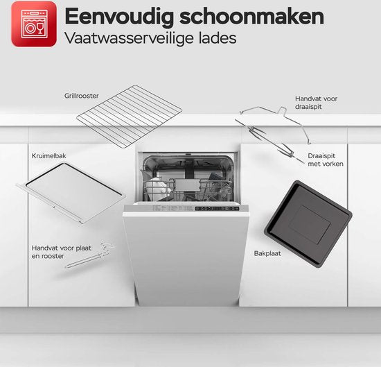 EV35 Elektrische vrijstaande retro oven - 35 Liter