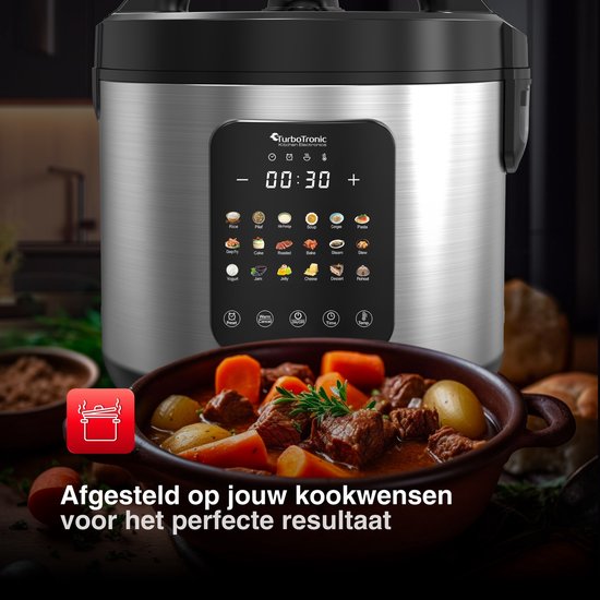 DMC18 Multicooker - Rijstkoker - Stoomkoker - RVS & Zwart
