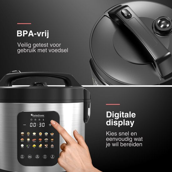 DMC18 Multicooker - Rijstkoker - Stoomkoker - RVS & Zwart