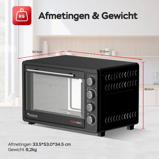EV45 Vrijstaande Mini Oven - 45L - Zwart