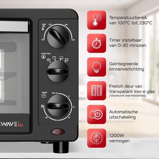 EV14 Vrijstaande oven - Mini oven 14 Liter