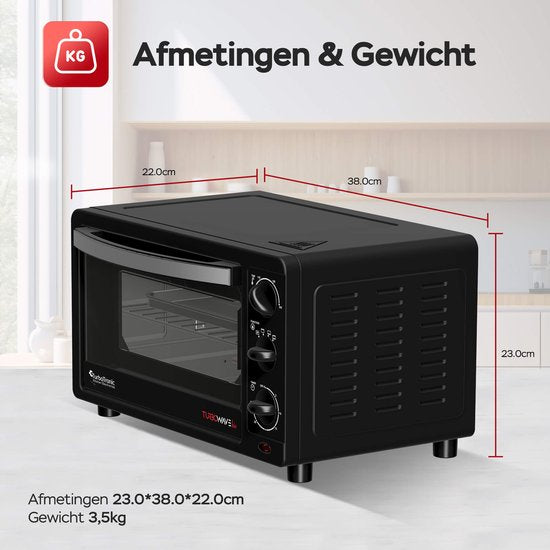 EV14 Vrijstaande oven - Mini oven 14 Liter