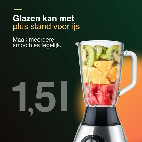 Blender 1,5 Liter - Met glazen kan