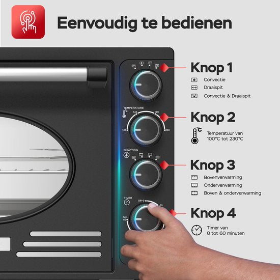 EV35 Elektrische vrijstaande retro oven - 35 Liter
