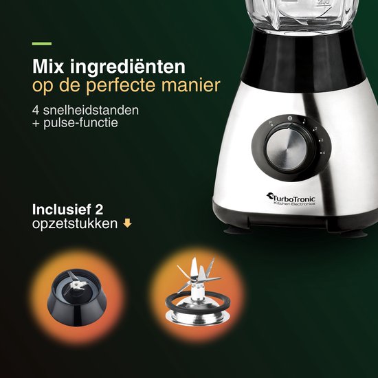 Blender 1,5 Liter - Met glazen kan
