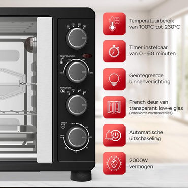 FEO45 Elektrische Oven met Franse deuren - 45L
