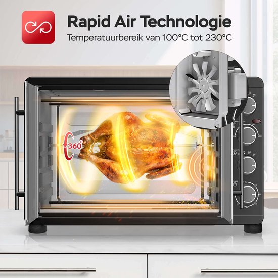 FEO55 Vrijstaande Oven met Franse Deuren - 55L