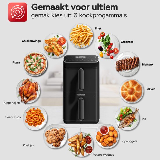 AF-500D - Dubbele Airfryer - 11L - Airfryer XXL
