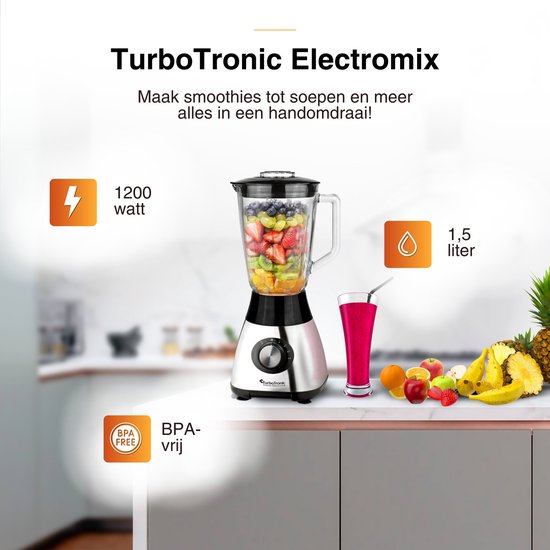 Blender 1,5 Liter - Met glazen kan