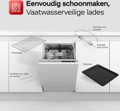 FEO55 Vrijstaande Oven met Franse Deuren - 55L