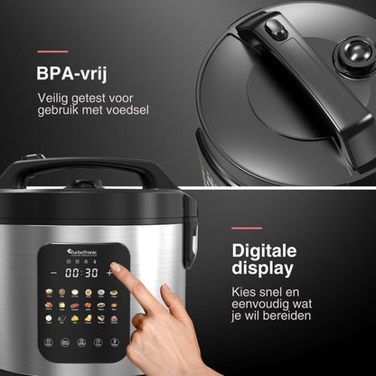 DMC18 Multicooker - Rijstkoker - Stoomkoker - RVS & Zwart