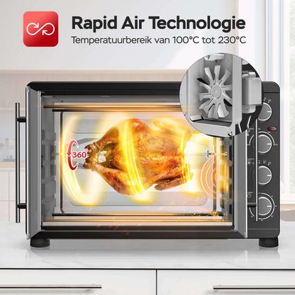 FEO55 Vrijstaande Oven met Franse Deuren - 55L